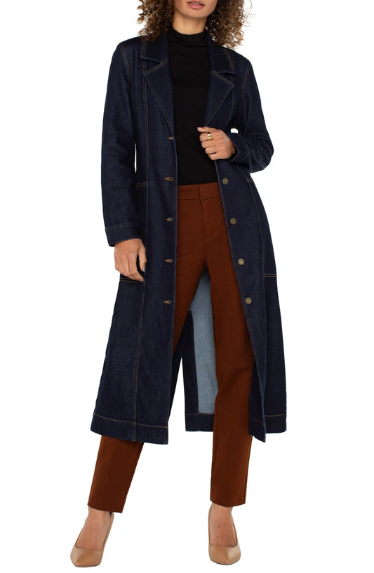 Double Dark Breasted Denim Coat